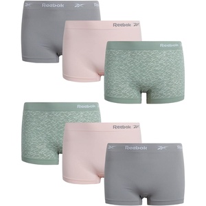 image:imageReebok Womens Boyshorts  6 Pack Seamless Performance Stretch Underwear Panties for Women 3 InseamSharksinLotusSage Jacquard