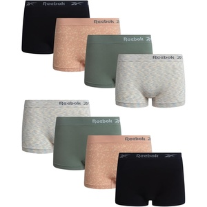 image:imageReebok Womens Boyshorts  8 Pack Performance Seamless Underwear for Women  StayPut Design Moves with You Flexible 4Way Flexible Fabric Eliminates Lines and Everyday DiscomfortRose Dust JacquardGreenBlackNatural Spacedye
