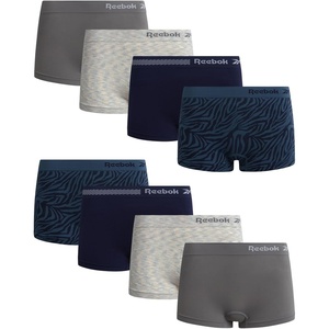 image:imageReebok Womens Boyshorts  8 Pack Performance Seamless Underwear for Women  StayPut Design Moves with You Flexible 4Way Flexible Fabric Eliminates Lines and Everyday DiscomfortBlue JacquardSteel GreyEvening BlueNatural Spacedye