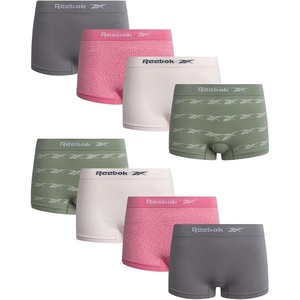 image:imageReebok Womens Boyshorts  8 Pack Performance Seamless Underwear for Women  StayPut Design Moves with You Flexible 4Way Flexible Fabric Eliminates Lines and Everyday DiscomfortPrintsPinkMedium Grey