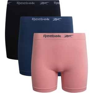image:imageReebok Womens Boyshorts 3 Pack Long Leg Performance Underwear for Women  Wide Smooth Waistband Stays in Place Ribbed Flexible and Airy Mesh Options for Softness and BreathabilityCoral PinkVintage IndigoBlack