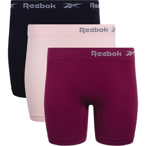 image:imageReebok Womens Boyshorts 3 Pack Long Leg Performance Underwear for Women  Wide Smooth Waistband Stays in Place Ribbed Flexible and Airy Mesh Options for Softness and BreathabilityLotusGrape WineBlack
