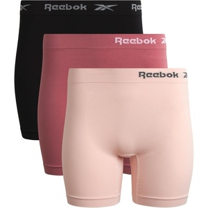 image:imageReebok Womens Boyshorts 3 Pack Long Leg Performance Underwear for Women  Wide Smooth Waistband Stays in Place Ribbed Flexible and Airy Mesh Options for Softness and BreathabilityRosewineLotusBlack
