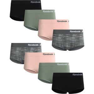 image:imageReebok Womens Briefs  8 Pack Stretch Comfort High Rise TagFree Seamless  Soft Flexible Feel Moves with Your Day Clean BarelyThere Fit Helps Reduce Visible Lines Under Fitted ClothesSharskin JacquardLotusLilypadBlack