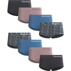 image:imageReebok Womens Briefs  8 Pack Stretch Comfort High Rise TagFree Seamless  Soft Flexible Feel Moves with Your Day Clean BarelyThere Fit Helps Reduce Visible Lines Under Fitted ClothesBlack SpacedyeBlueToadstoolBlackened Pearl