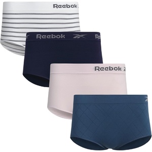 image:imageReebok Womens Briefs 4 Pack Performance Stretch High Cut Seamless Udnerwear  womens briefs high waist boyshorts panties seamless breathable under wear pack no show full pantys underware clothing spandexDark Denim JacquardOrchid HushEvening BlueWhite Stripe Melange