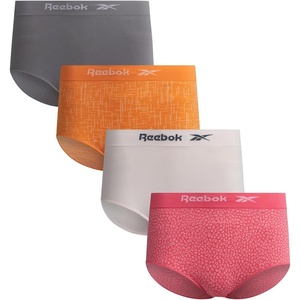 image:imageReebok Womens Briefs 4 Pack Performance Stretch High Cut Seamless Udnerwear  womens briefs high waist boyshorts panties seamless breathable under wear pack no show full pantys underware clothing spandexPink Lemonade JacquardGreyHeavenly PinkMock Orange