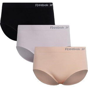image:imageReebok Womens Briefs Underwear  3 Pack Soft Stretch Performance Tag Free Womens Underwear Seamless Brief PantiesRoseGreyBlack