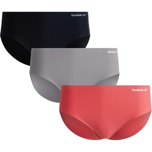 image:imageReebok Womens Hipster Panties  3 Pack Stretch Performance Bonded Seamless Panties for Women with TagFree Relaxed WaistbandCoralSharkskinBlack