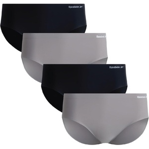 image:imageReebok Womens Hipster Panties  4 Pack Stretch Performance Bonded Seamless Panties for Women with Tag Free Relaxed WaistbandSharkskinBlack