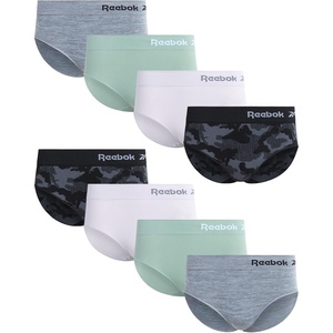 image:imageReebok Womens Hipster Panties  8 Pack Bonded Seamless TagFree Waist  Sleek Smoothedge Edges Create a Smooth Look Under Leggings and Denim Lightweight Stretch Moves with Every WorkoutBlackGreenLilyGrey