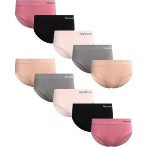 image:imageReebok Womens Hipster Panties Underwear Stretch TagFree Waistband 10 Pack  Made for Busy Mornings Gym Sessions and Everyday Routines BarelyThere Feel Glides Under Any OutfitBlackSteel GreyLight RoseLilacDusty Rose