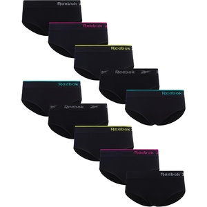 image:imageReebok Womens Hipster Panties Underwear Stretch TagFree Waistband 10 Pack  Soft Stretch Fabric with a Smooth NoShow Fit Refresh Your Everyday Essentials with Dependable ComfortAll Black Contrast