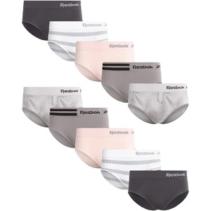 image:imageReebok Womens Hipster Panties Underwear Stretch TagFree Waistband 10 Pack  Soft Stretch Fabric with a Smooth NoShow Fit Refresh Your Everyday Essentials with Dependable ComfortJacquard WhiteStripe Lotus BlackenedPearlsharkskin