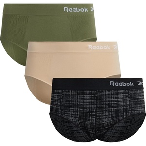 image:imageReebok Womens Hipster Underwear  36 Pack Plus Size Performance Tag Free Hipster Panties Seamless Underwear for WomenBlack JacquardIrish CreamGreen3pk