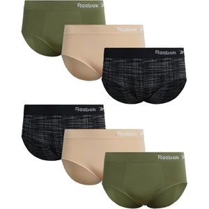 image:imageReebok Womens Hipster Underwear  36 Pack Plus Size Performance Tag Free Hipster Panties Seamless Underwear for WomenBlack JacquardIrish CreamGreen6pk