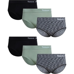 image:imageReebok Womens Hipster Underwear  36 Pack Plus Size Performance Tag Free Hipster Panties Seamless Underwear for WomenBlack SpacedyeBlackGreen6pk