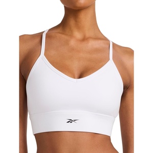 image:imageReebok Womens Id Train Tri Back Bra Slim Fit Lightweight Stretch Poly Motion Interlock Fabric MoistureWickingWhite  Id Train
