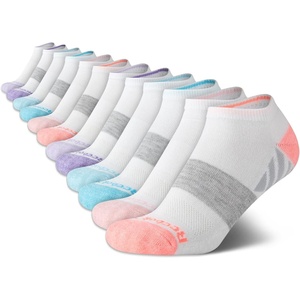 image:imageReebok Womens No Show Socks Moisture Wicking Cushion Low Cut Socks 12 Pack  Stretch Performance Fabric Cushioned Heel and Toe Arch Support Comfort Seam Shoe Size 410All White Multi