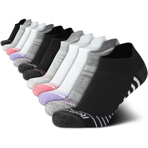 image:imageReebok Womens No Show Socks Moisture Wicking Cushion Low Cut Socks 12 Pack  Stretch Performance Fabric Cushioned Heel and Toe Arch Support Comfort Seam Shoe Size 410Assorted Tab