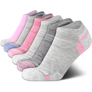 image:imageReebok Womens No Show Socks Moisture Wicking Cushioned Low Cut Socks 6 Pack  Stretch Performance Fabric Cushioned Heel and Toe Arch Support Comfort Seam Shoe Size 410GreyPink