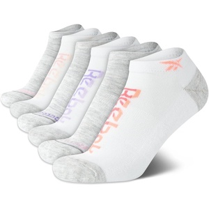 image:imageReebok Womens No Show Socks Moisture Wicking Cushioned Low Cut Socks 6 Pack  Stretch Performance Fabric Cushioned Heel and Toe Arch Support Comfort Seam Shoe Size 410Cool GreyWhite
