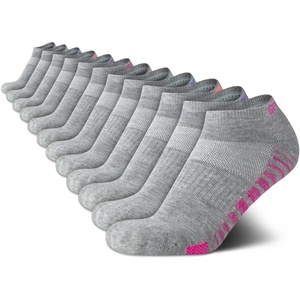 image:imageReebok Womens Quarter Socks 12 Pack Moisture Wicking Athletic Socks  MoistureWicking Fabric with a Flexible Stretch Fit Arch Support and a Comfort Toe SeamAll Grey