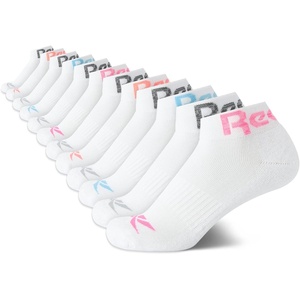 image:imageReebok Womens Quarter Socks 12 Pack Moisture Wicking Athletic Socks  MoistureWicking Fabric with a Flexible Stretch Fit Arch Support and a Comfort Toe SeamWhite Marl