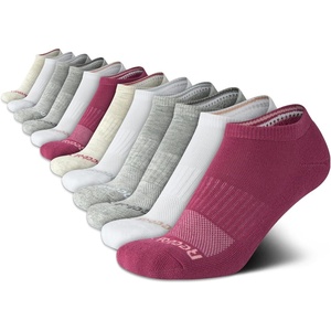 image:imageReebok Womens Quarter Socks 12 Pack Moisture Wicking Athletic Socks  MoistureWicking Fabric with a Flexible Stretch Fit Arch Support and a Comfort Toe SeamBurgandy Assortment
