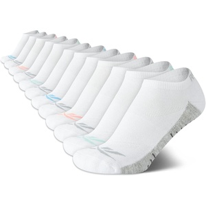 image:imageReebok Womens Quarter Socks 12 Pack Moisture Wicking Athletic Socks  MoistureWicking Fabric with a Flexible Stretch Fit Arch Support and a Comfort Toe SeamWhite Fade