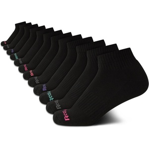 image:imageReebok Womens Quarter Socks 12 Pack Moisture Wicking Athletic Socks  MoistureWicking Fabric with a Flexible Stretch Fit Arch Support and a Comfort Toe SeamBlack