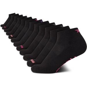 image:imageReebok Womens Quarter Socks 12 Pack Moisture Wicking Athletic Socks  MoistureWicking Fabric with a Flexible Stretch Fit Arch Support and a Comfort Toe SeamBlack Logo