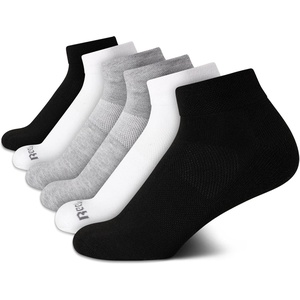 image:imageReebok Womens Quarter Socks 6 Pack Comfort Cushioned Athletic Socks  Moisturewicking Fabric Keeps Feet Dry Flexible Knit Hugs the Arch Plush Footbed Absorbs ShockBlackWhite Assorted