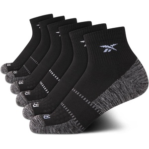 image:imageReebok Womens Quarter Socks 6 Pack Comfort Cushioned Athletic Socks  Moisturewicking Fabric Keeps Feet Dry Flexible Knit Hugs the Arch Plush Footbed Absorbs ShockBlackGrey