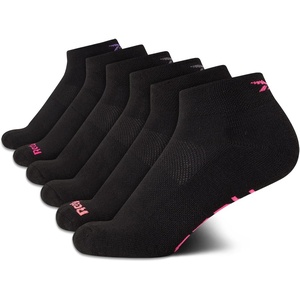 image:imageReebok Womens Quarter Socks 6 Pack Comfort Cushioned Athletic Socks  Moisturewicking Fabric Keeps Feet Dry Flexible Knit Hugs the Arch Plush Footbed Absorbs ShockBlack Logo