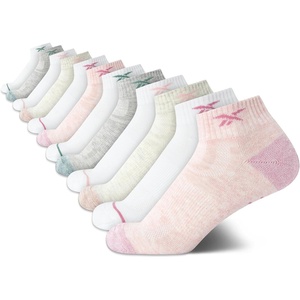 image:imageReebok Womens Quarter Socks Moisture Wicking Cushioned Ankle Socks 12 Pack  Stretch Performance Fabric Cushioned Heel amp Toe Secure Arch Support Quarter Cut Shoe Size 410Pink Multi