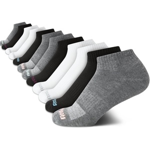 image:imageReebok Womens Quarter Socks Moisture Wicking Cushioned Ankle Socks 12 Pack  Stretch Performance Fabric Cushioned Heel amp Toe Secure Arch Support Quarter Cut Shoe Size 410Dark Greywhiteblack