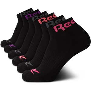 image:imageReebok Womens Quarter Socks Moisture Wicking Cushioned Ankle Socks 6 Pack  Stretch Performance Fabric Cushioned Heel amp Toe Secure Arch Support Quarter Cut Shoe Size 410All Black