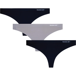 image:imageReebok Womens Thong Underwear 3 Pack Soft Stretch Thong Underwear TagFree  Breathable Flexible Comfort with an Invisible Finish Helps Eliminate Visible Lines Under Fitted ClothingBlackSharkskinBlack