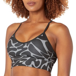 image:imageReebok Workout Ready Tri Back Padded BraBlackSmall White Logo