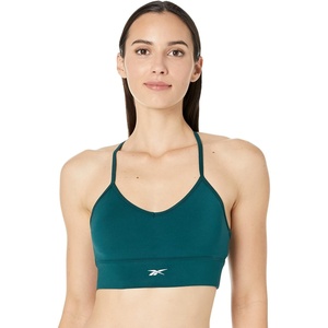 image:imageReebok Workout Ready Tri Back Padded BraForest GreenSmall White Logo