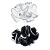 image:imageReebok 2pc Reflective Scrunchie Set  Soft Stretchy amp Trim Hair Scrunchies  Quality Gym Hair Accessories for Active Comfort Athletic Workout Scrunchies Women  Damage FreeBlackWhite