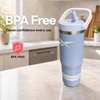 image:imageReebok 32 oz Insulated Steel Tumbler with Handle amp Straw Lid Blue  Leakproof Cupholder Friendly Keeps Cold 24 Hours BPA FreeBlue
