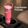 image:imageReebok 32 oz Insulated Steel Tumbler with Handle amp Straw Lid Blue  Leakproof Cupholder Friendly Keeps Cold 24 Hours BPA FreePink