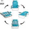 image:imageReebok 5Position Reclining Steel Frame Beach Chair Portable Foldable Backpack Lounge Chair with Pillow Cup Holder and Side Pocket LagoonAqua Blue