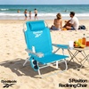 image:imageReebok 5Position Reclining Steel Frame Beach Chair Portable Foldable Backpack Lounge Chair with Pillow Cup Holder and Side Pocket LagoonAqua Blue