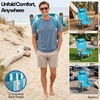 image:imageReebok 5Position Reclining Steel Frame Beach Chair Portable Foldable Backpack Lounge Chair with Pillow Cup Holder and Side Pocket LagoonAqua Blue