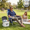 image:imageReebok 5Position Reclining Steel Frame Beach Chair Portable Foldable Backpack Lounge Chair with Pillow Cup Holder and Side Pocket LagoonBlue Stripe