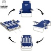 image:imageReebok 5Position Reclining Steel Frame Beach Chair Portable Foldable Backpack Lounge Chair with Pillow Cup Holder and Side Pocket LagoonNavy Blue