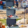 image:imageReebok 8L Hard Cooler Officially Licensed Portable Cooler Ice Chest with Handle Holds 12 Cans 12Hour Ice RetentionWhiteLight Blue